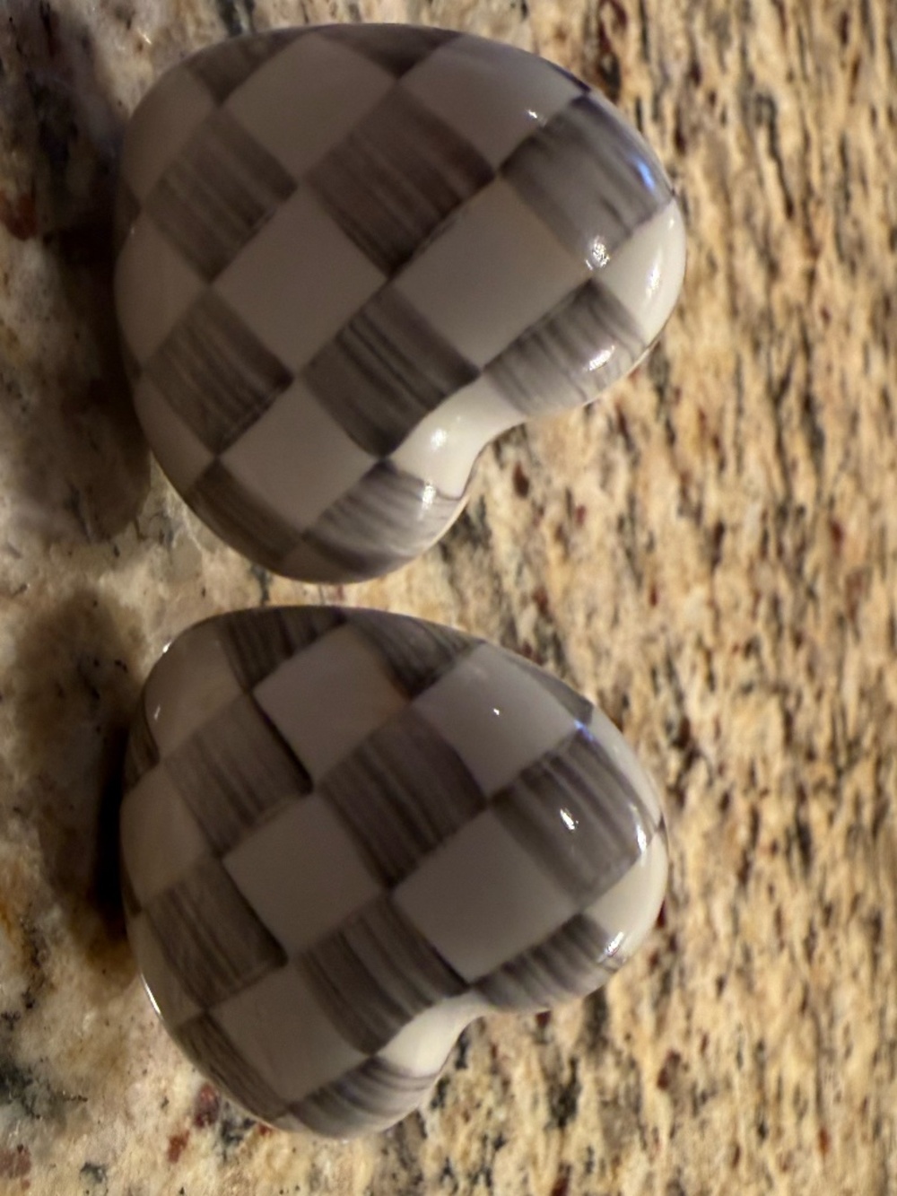 MacKenzie - Childs Sterling Check Heart Knobs